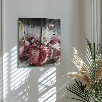 Square wall clock Cherry
