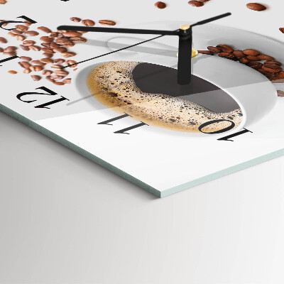 Glass clock square Coffee