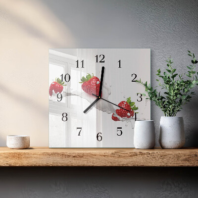 Square kitchen clock Strawberry