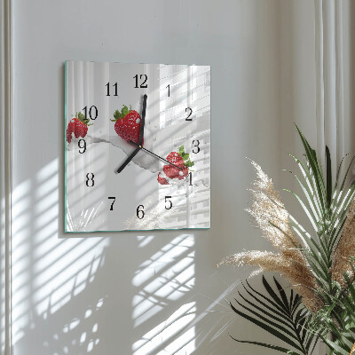 Square kitchen clock Strawberry