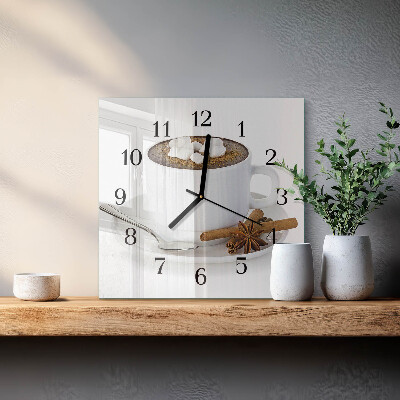 Square wall clock Chocolate