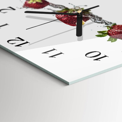 Square wall clock Strawberries in water