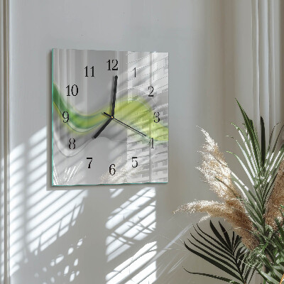 Glass wall clock square Waves of color
