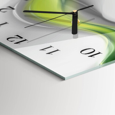 Glass wall clock square Waves of color