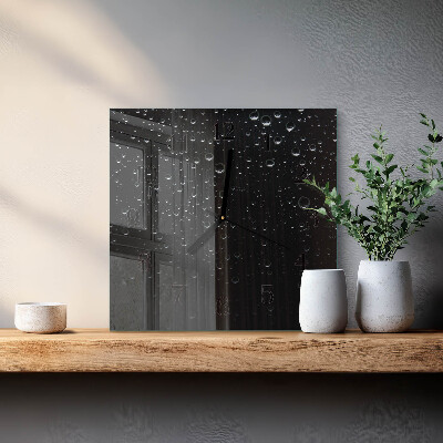 Glass clock square Drops