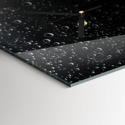 Glass clock square Drops