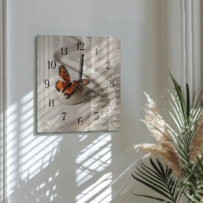 Square wall clock Butterfly