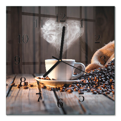 Square wall clock Love for coffee