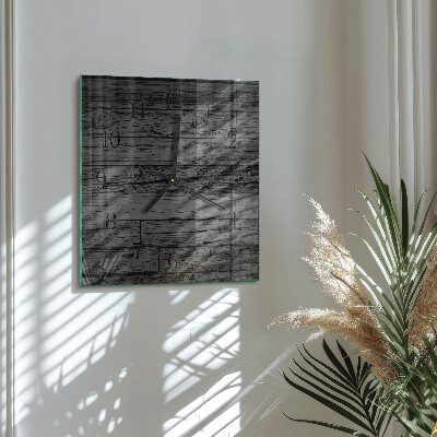Square wall clock Wood