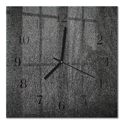 Glass wall clock square Wood