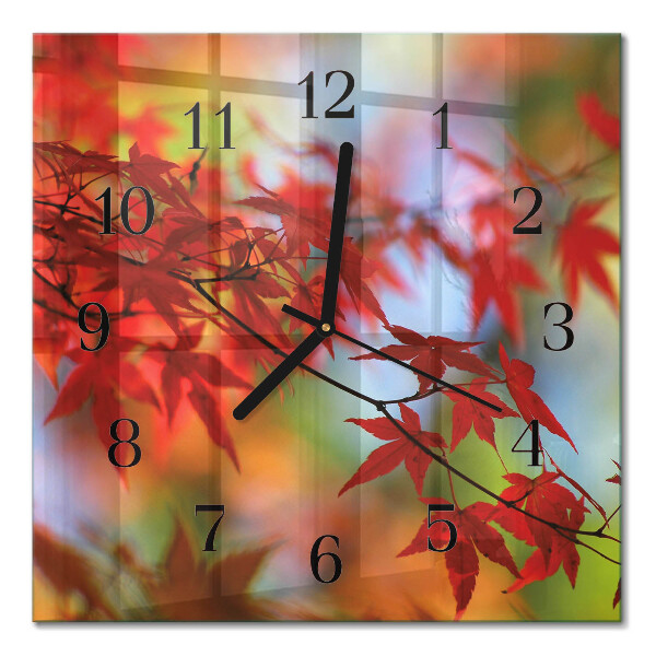 Square kitchen clock Maple leaves