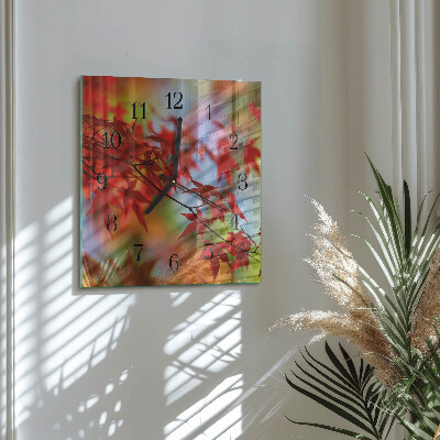 Square kitchen clock Maple leaves