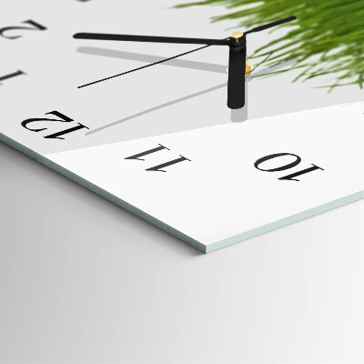 Glass clock square Grass