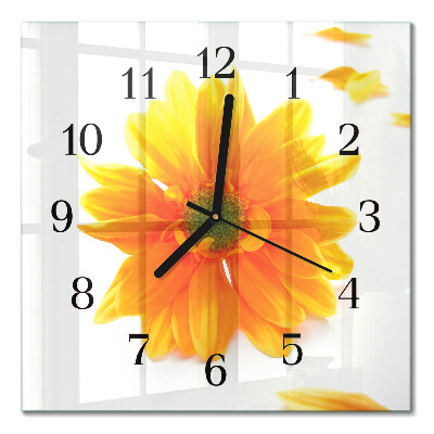 Square wall clock Flower