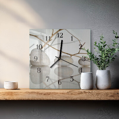 Square kitchen clock Stones