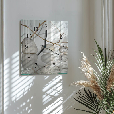Square kitchen clock Stones