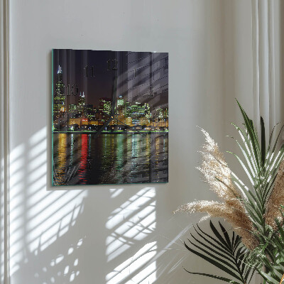 Glass wall clock square Horizon