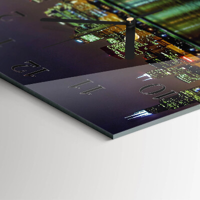 Glass wall clock square Horizon