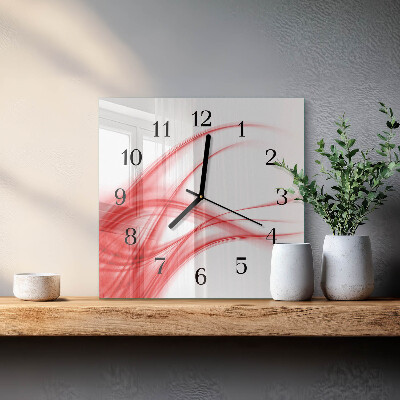 Glass wall clock square Abstract art