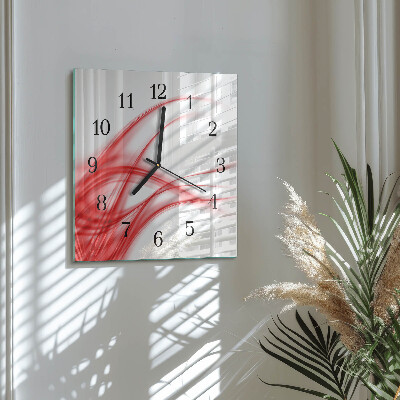 Glass wall clock square Abstract art