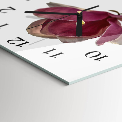 Square kitchen clock Magnolia flower