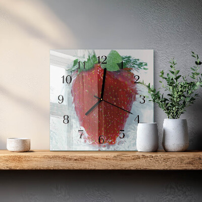 Square kitchen clock Strawberry