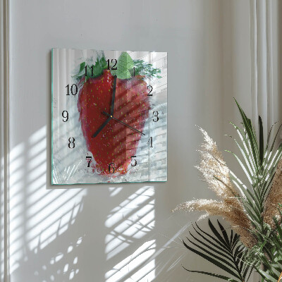 Square kitchen clock Strawberry