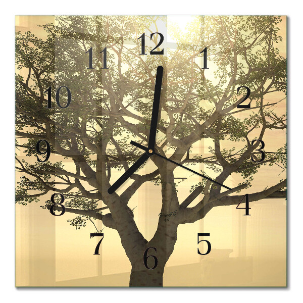 Glass clock square Tree