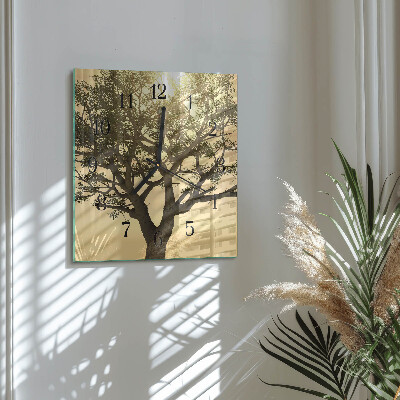 Glass clock square Tree