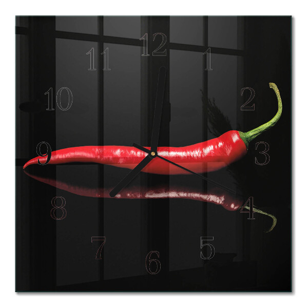 Square wall clock Chili pepper