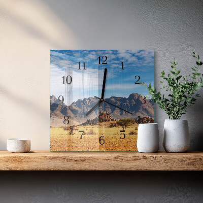 Square kitchen clock Mountains