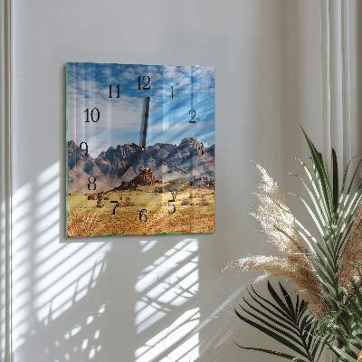 Square kitchen clock Mountains