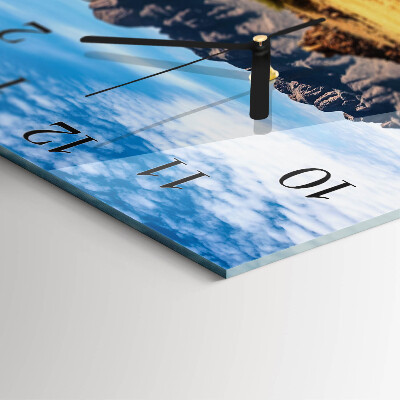 Square kitchen clock Mountains