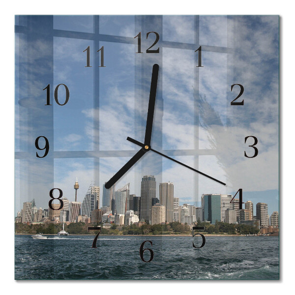 Glass clock square City