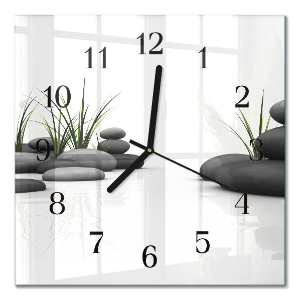 Square wall clock Spa stones