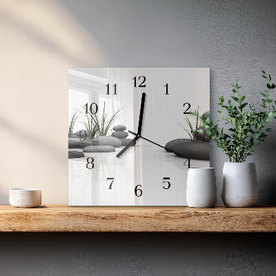 Square wall clock Spa stones