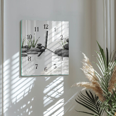 Square wall clock Spa stones