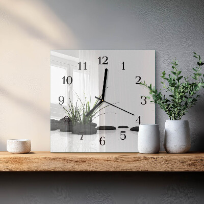 Square kitchen clock Stones