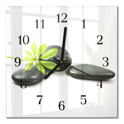 Glass clock square Stones