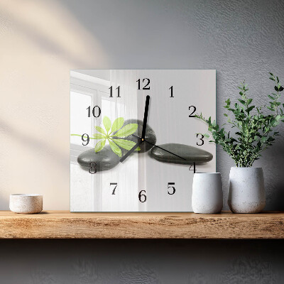 Glass clock square Stones