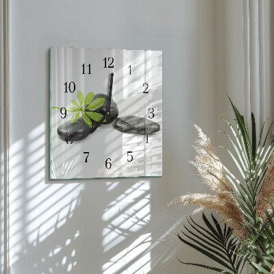 Glass clock square Stones