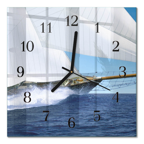 Square wall clock Sailboat