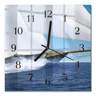 Square wall clock Sailboat