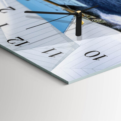 Square wall clock Sailboat