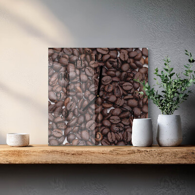Glass clock square Coffee beans