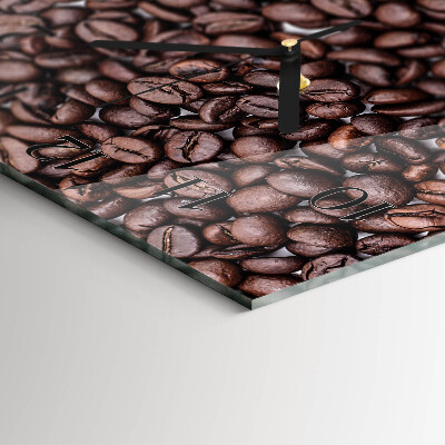 Glass clock square Coffee beans