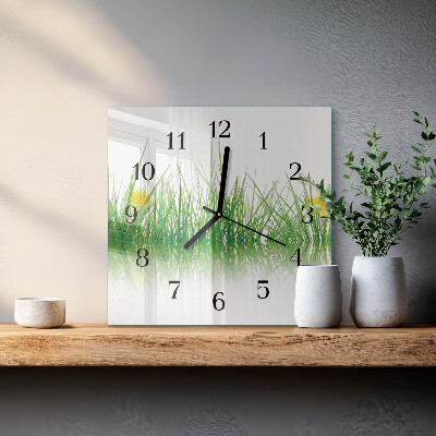 Square wall clock Grass