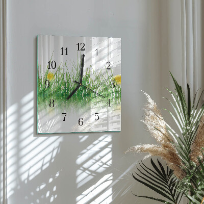 Square wall clock Grass