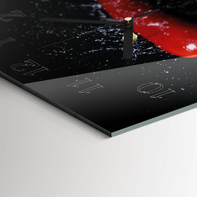 Glass wall clock square Chili peppers