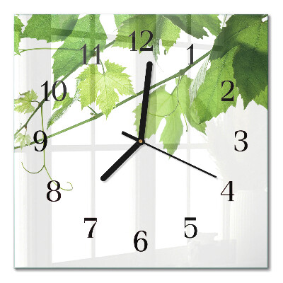 Square kitchen clock Leaves